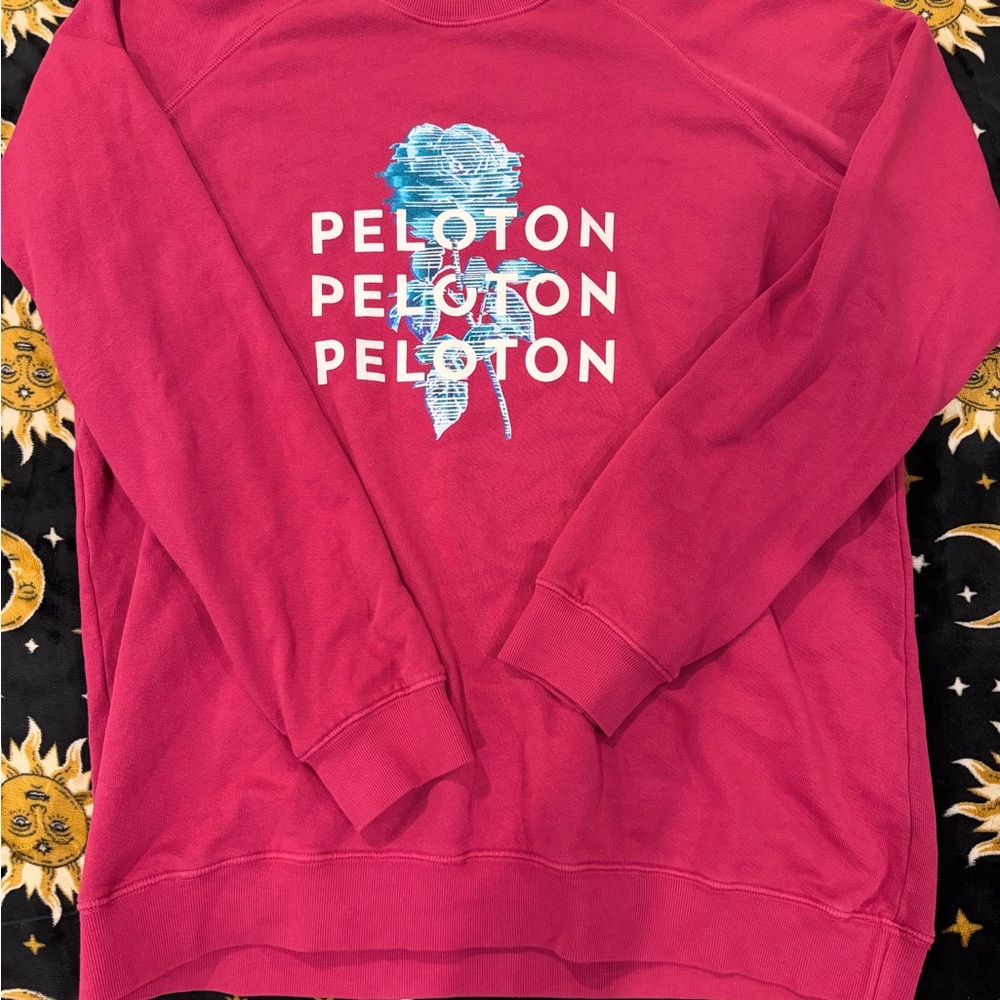 Peloton Fuchsia Sweatshirt with Blue Graphic